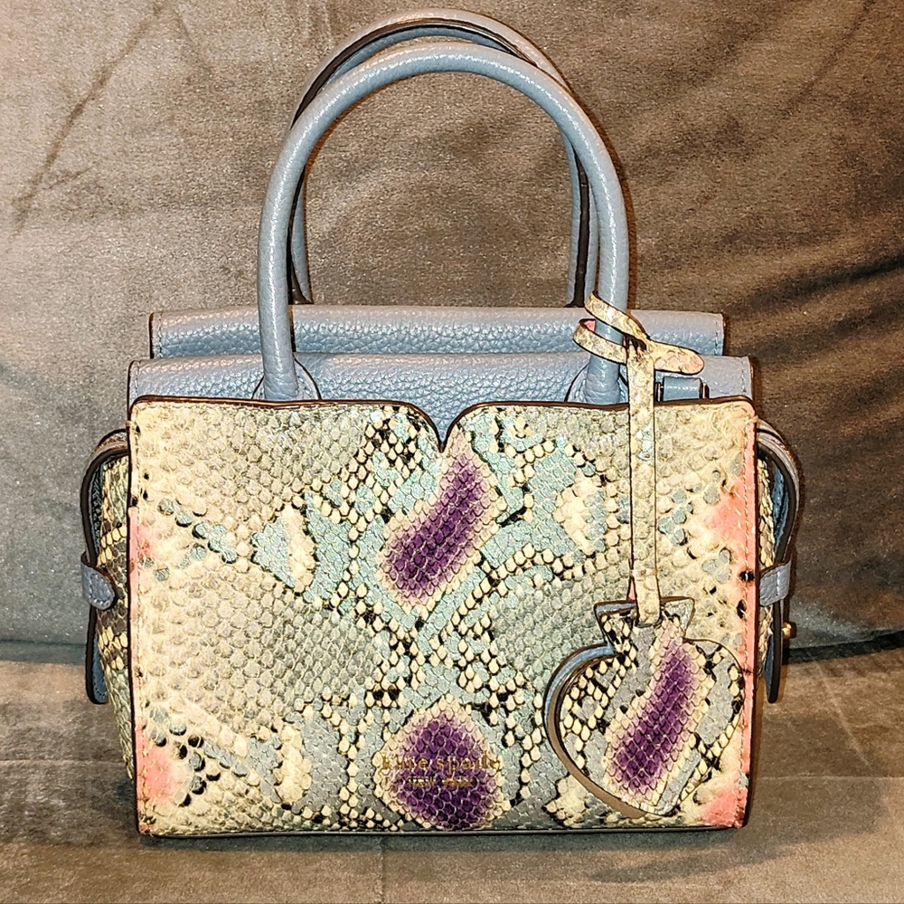 KATE SPADE NEW YORK SPENCER MULTICOLOR PYTHON SNAKE CROSSBODY TOTE WITH DUSTBAG - Picture 5 of 17